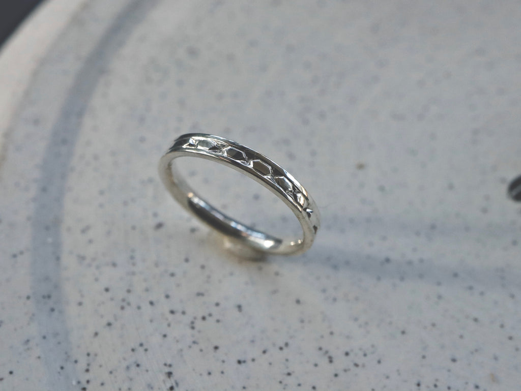 Hexagon Engraved Ring